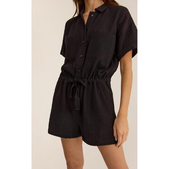 NEW Z SUPPLY lookout gauze romper in black - Picture 4 of 4